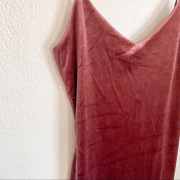 Mind Code Mauve Velour Spaghetti Strap Mini Dress Size Medium - Picture 4 of 12